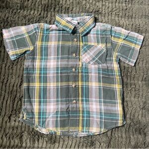 Old Navy Boys Plaid Button Down Short Sleeve Shirt 5T